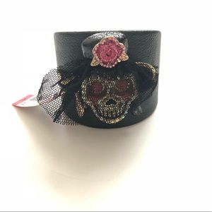 NWT Betsey Johnson Sugar Skull Cuff Bracelet